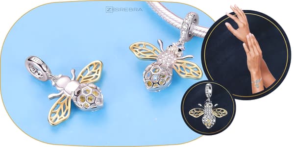 Biberlocker WASP silver 925 hänge pärla biberlocker pr 925