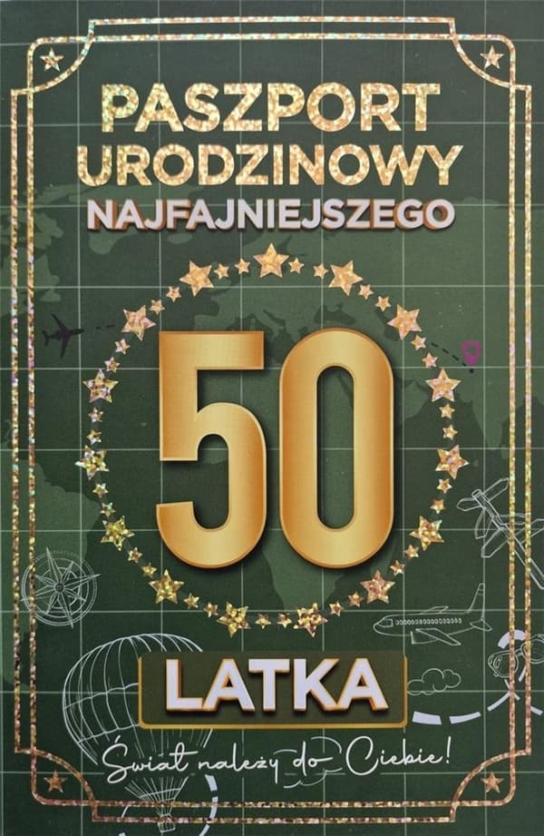 Födelsedagskort 50 Nytt herrpass