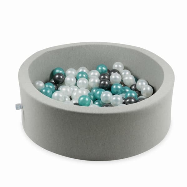 Leksaksbollar ø7cm 400st pärla, metallic turkos, metallic grafit