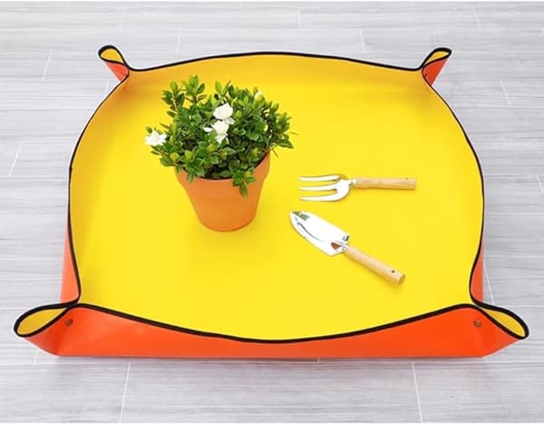Puutarhatyökalusetti matolla 100x100 cm lapioharava