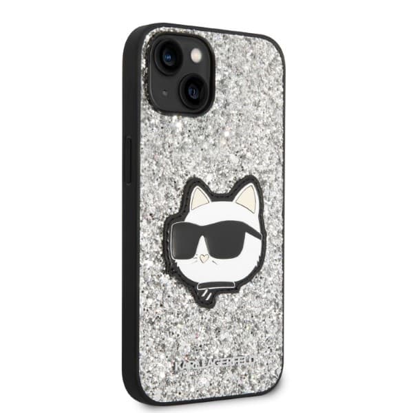 Karl Lagerfeld KLHCP14MG2CPS iPhone 14 Plus / 15 Plus 6,7" silver/silver hårt skal Glitter Choupette Patch