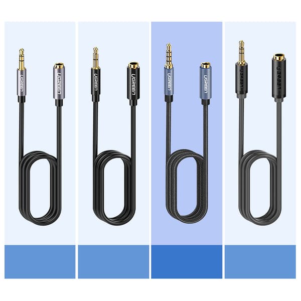 Förlängningskabel ljudadapter AUX minijack 3,5 mm 1,5 m blå