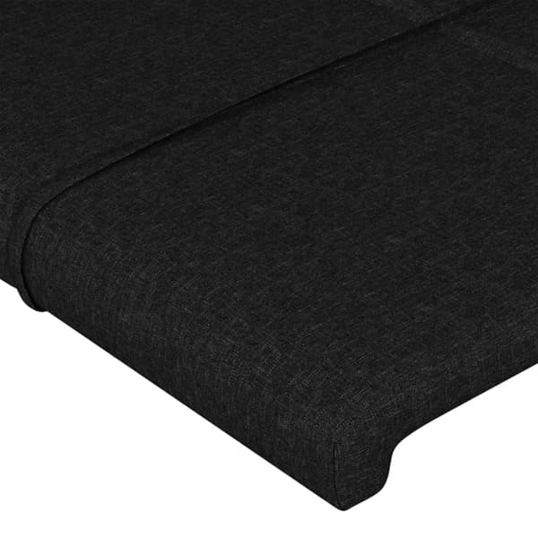 vidaXL sengegavl med LED sort 83x16x118/128 cm stof