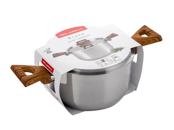 BRUNO GRYDE I RUSTFRIT STÅL 18 CM 2,6L MED P