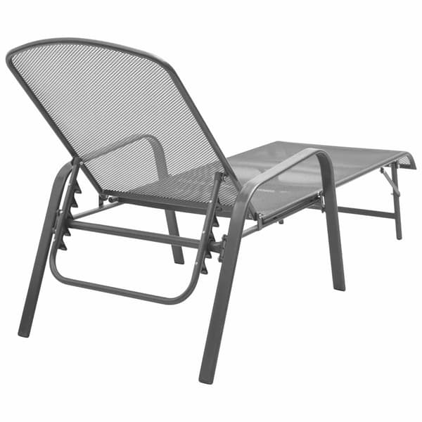 vidaXL Solstolar med bord, set om 2, stål, antracit