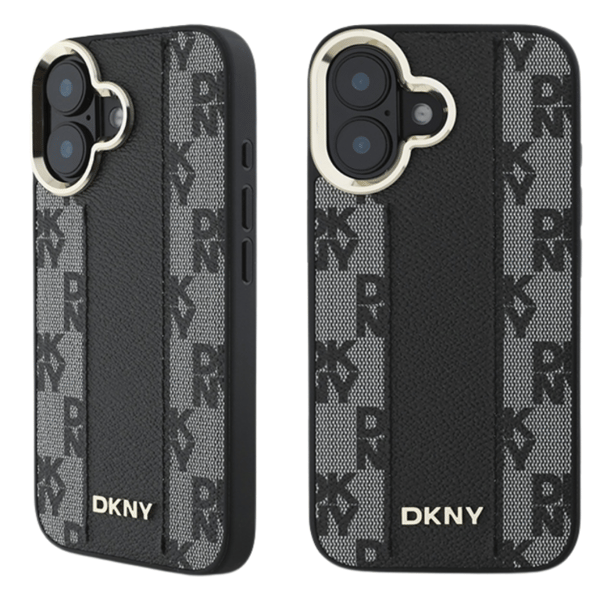 DKNY Magsafe-etui med ternet mønster til iPhone 16, sort