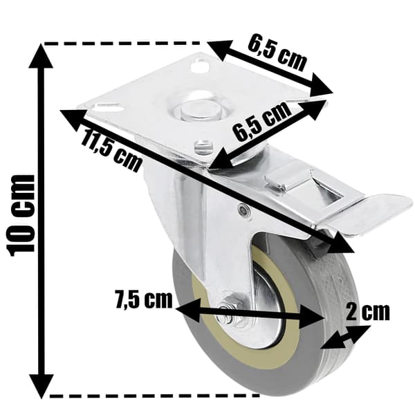 4 pyörän sarja CARGO maantiepyörät grafiitti 75 mm