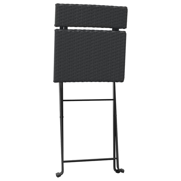 vidaXL foldbare bistrostole, sæt med 2, sort, polyrattan og stål