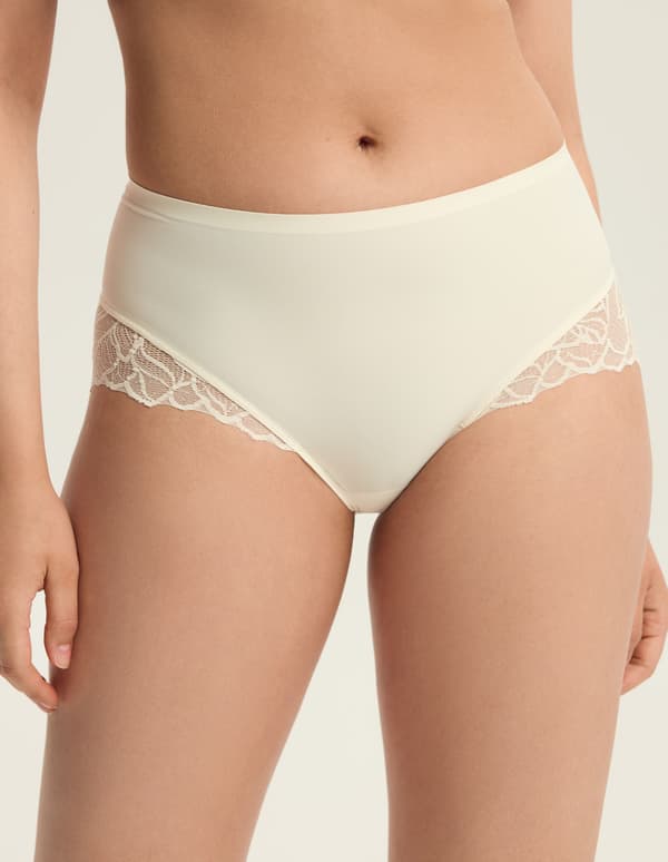 Esotiq Pansy Högmidjade Trosor 2-pack | Beige M