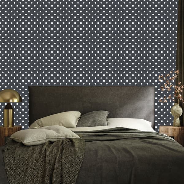 Tapetti Dots harmaa ja tummansininen, grafiittitausta 50x1000 cm