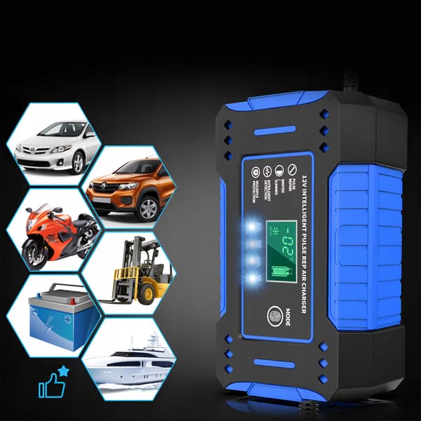 AUTOMATISK BATTERILADDARE MED 12V BATTERIREPARATORSFUNKTION