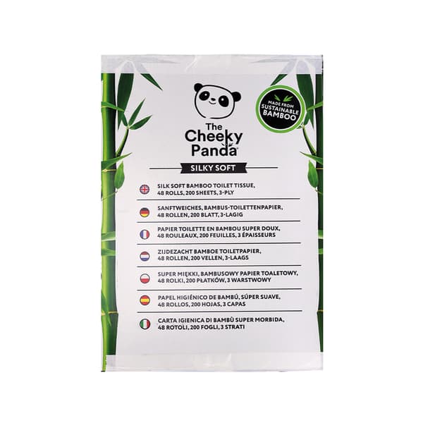 Den fräcka pandan 48 rullar 100 % hypoallergent toalettpapper i bambu