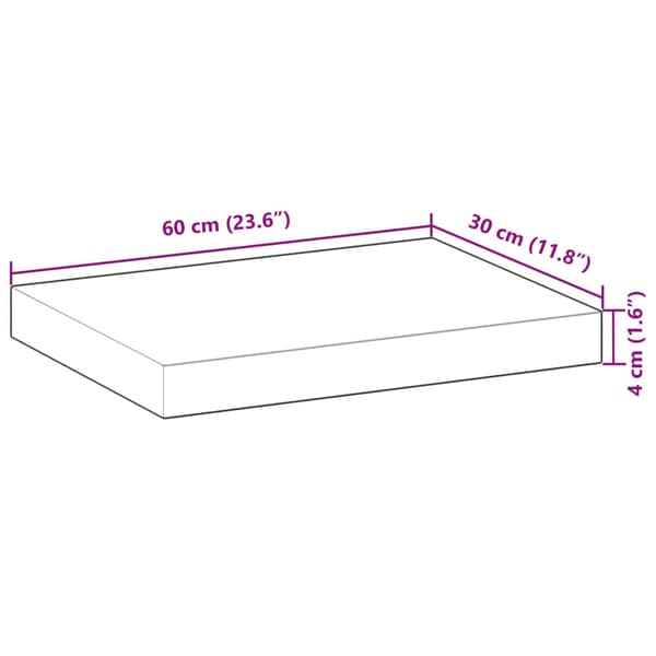 vidaXL bordplade 60x30x4 cm rektangulær massiv akacietræ