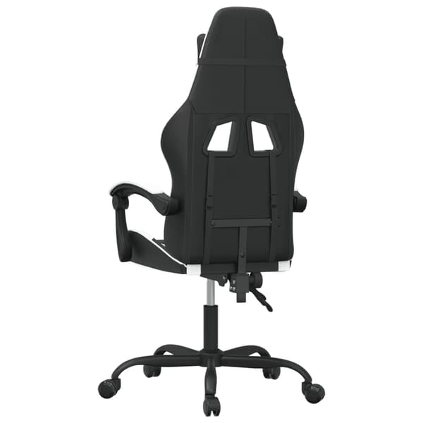 vidaXL gamingstol, sort og hvid, kunstlæder