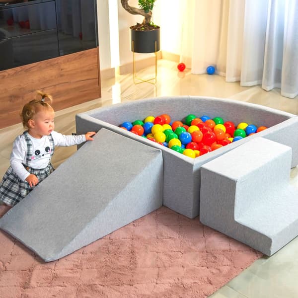 KiddyMoon plastbollar 7 cm pastellblå 100 leksaksbollar set