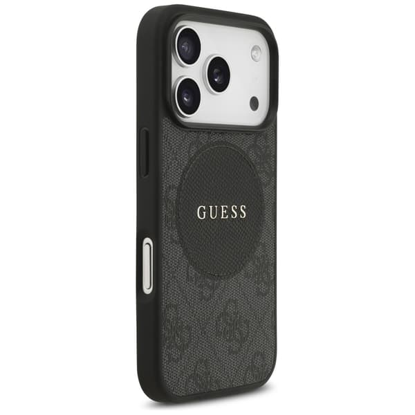 Guess 4G Circle Classic Logo MagSafe-etui til iPhone 17 Pro, sort