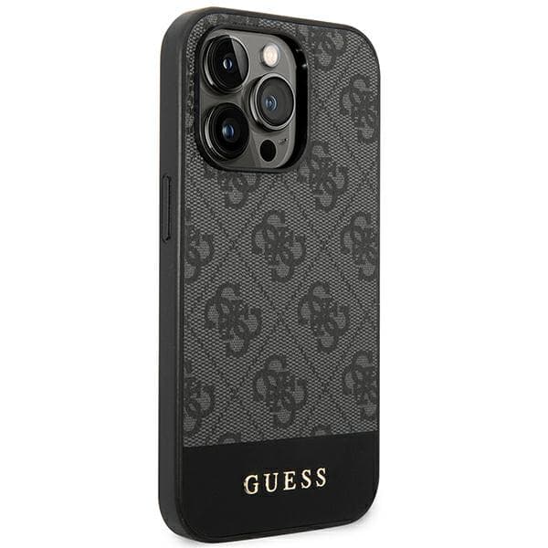 Guess 4G Stripe Collection -suojakuori iPhone 14 Pro Maxille, harmaa