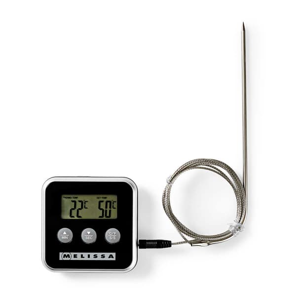 MELISSA Kötttermometer 16310241 0-250 °C Timer Alarm LCD