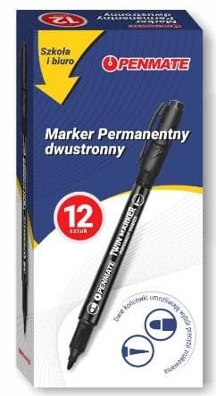 Dobbeltsidet sort tusch (12 stk.) PENMATE