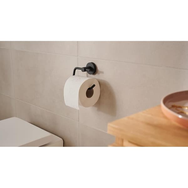 Toiletpapirholder til badeværelse Badeværelsesbøjle Sort