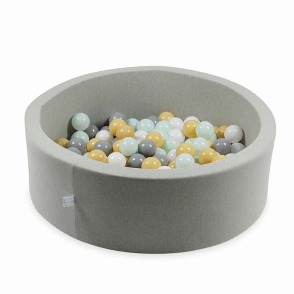 Leksaksbollar ø7cm 100st vita, ljus mintgrön, grå, beige