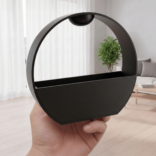 Sort urtepotte med vandingssystem til planter med stenlook