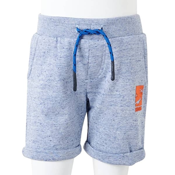 Barnshorts med dragsko, blåmelerade, 128