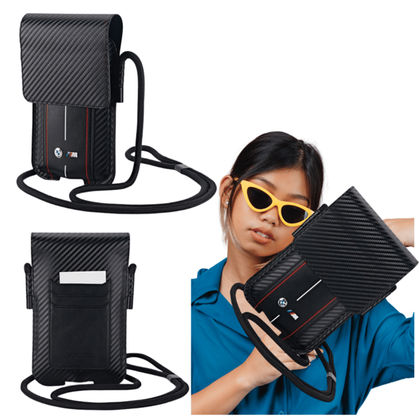 BMW Carbon Red Stripes Pungtaske, Sort