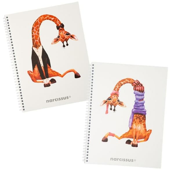 Spiralnotesbog A4/80K gitter Swing Giraffe (3 stk.)