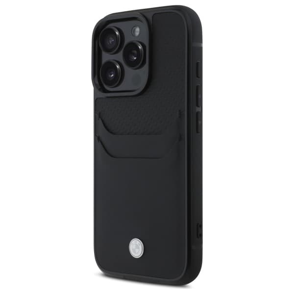 BMW Sign Læderkortcover til iPhone 16 Pro Max, Sort