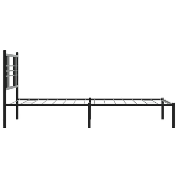 vidaXL metalsengestel med hovedgærde sort 100x190 cm