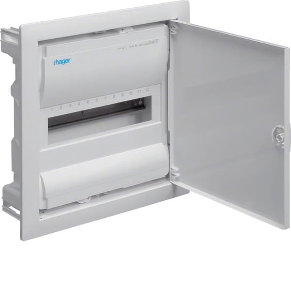 Volta infälld fördelningscentral IP30 1-radig (12 moduler) med PE/N-terminaler