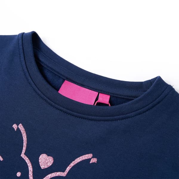 Barnklänning med sweatshirt, marinblå, 116