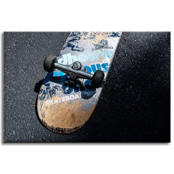 Lærredstryk Ungdomsskateboard 60x40 cm