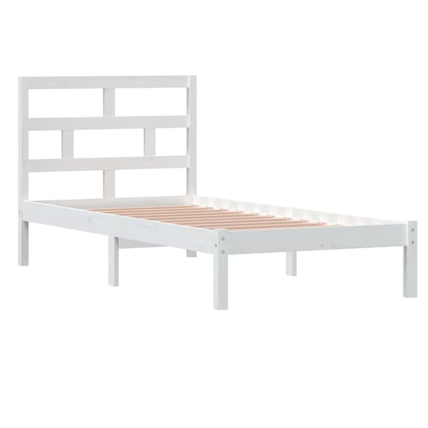 vidaXL Sängram vit 90x190 cm massivt trä