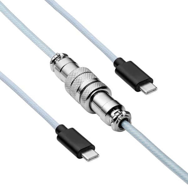 Aviator USB-C / USB-C spiralkabel Akyga AK-USB-49 tangentbordskabel 3m