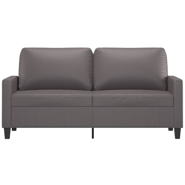 vidaXL 2-sitssoffa, grå, 140 cm, konstläder