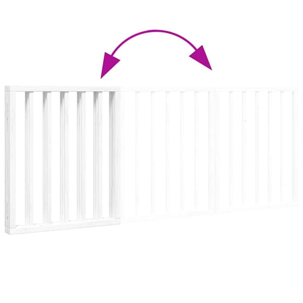 vidaXL foldbart sikkerhedsgitter til hunde, 3 paneler, hvid, 150 cm