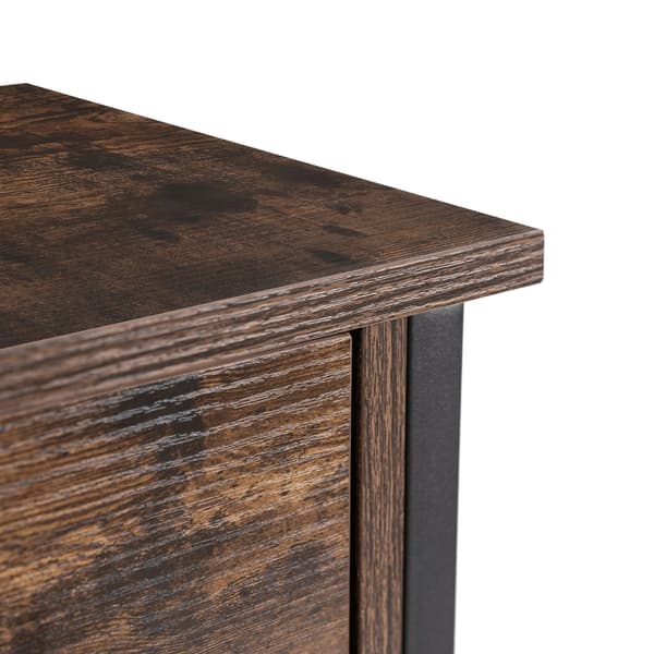 AMAYA Skoskab 70 cm til entré Rustik egetræ Loft-stil