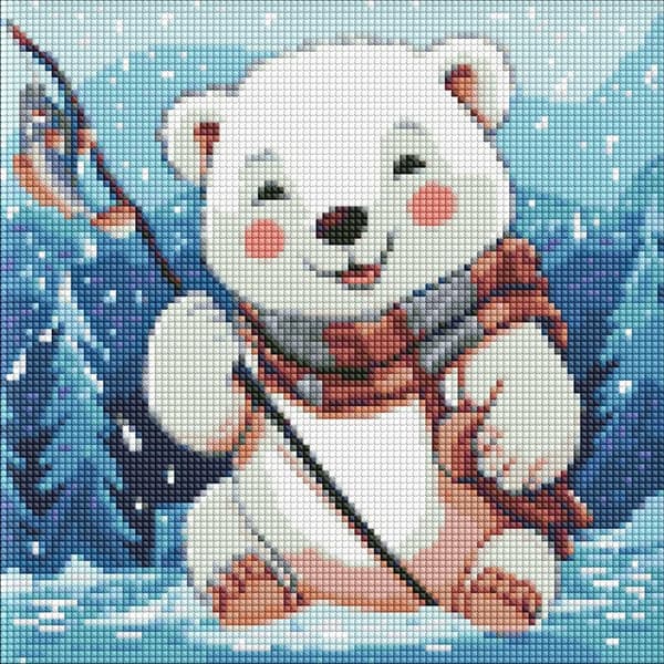 Diamantmosaik - Vinterfiskeri 30x30cm