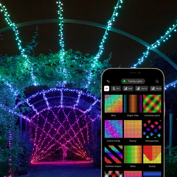 Twinkly Strings 400 LED RGBW sort kabel EU-stik
