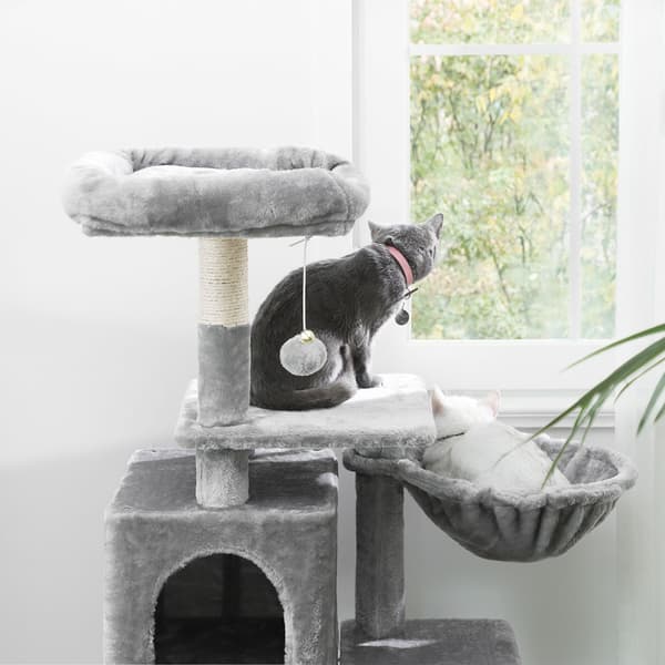 Ljusgrå klösbräda för katt 110 cm