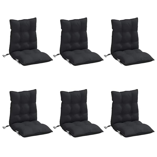 vidaXL hynder til lav ryg, 6 stk., sort