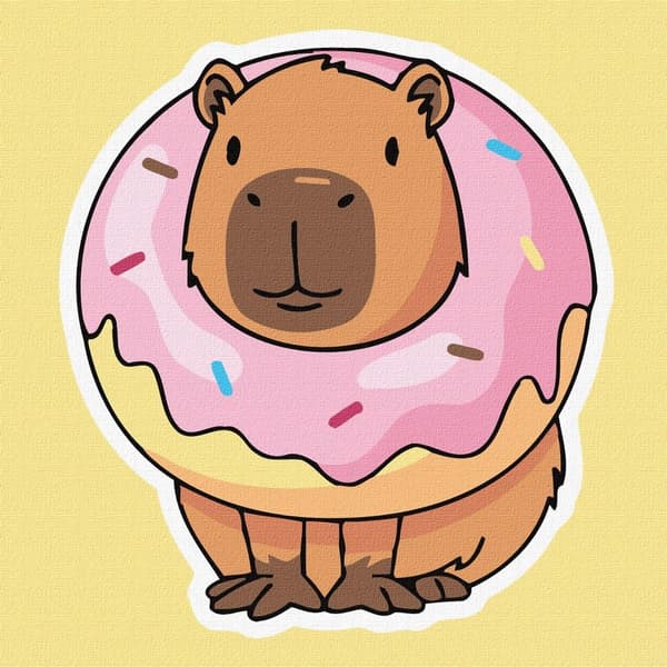 Maleri efter tal - Søde Capybara Børn