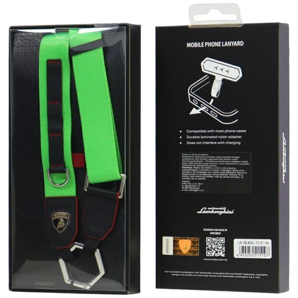 Lamborghini D1 Crossbody Webbing Strap Universal Lanyard Grøn