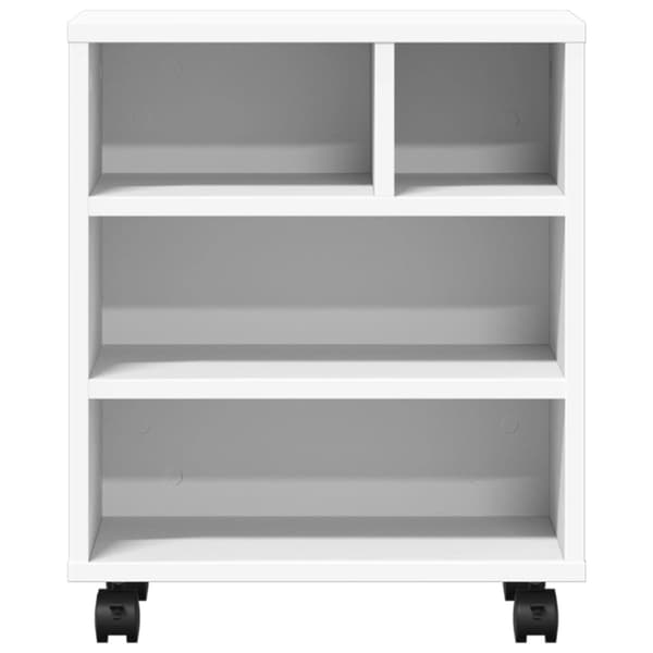vidaXL printerstativ med hjul hvid 41x32x48 cm