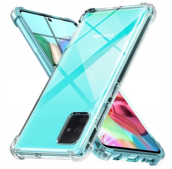 ETUI til Samsung Galaxy A71 STØDMIDDELBART ARMOR TRANSPARENT ETUI + 9H GLAS