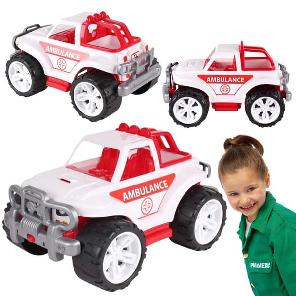 Valkoinen ja punainen maastoauto
