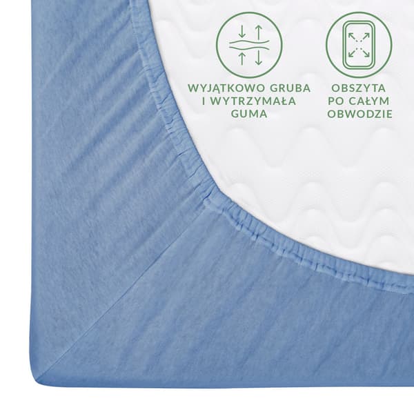 Dra-på-lakan 80x160 elastisk JERSEY 100% BOMULL blå