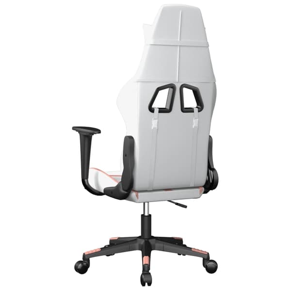 vidaXL Gamingstol, vit och rosa, konstläder